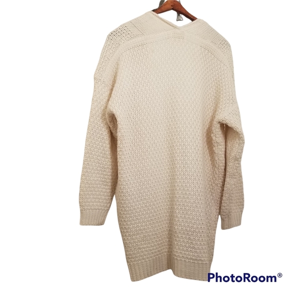 Dreamers Open Front Cream Cardigan With Big Front Pockets Size Large - Picture 3 of 6